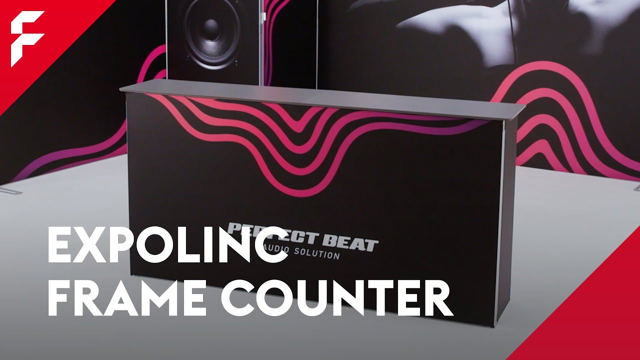 EXPOLINC Classic Frame Counter Messetheke | FLYERALARM Exposystems