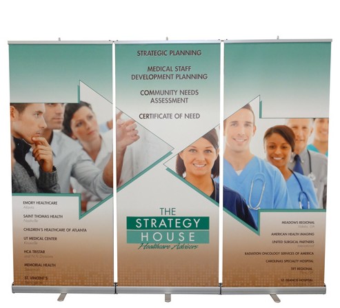 Sierra Retractable Banner Stand Backwall with Counter