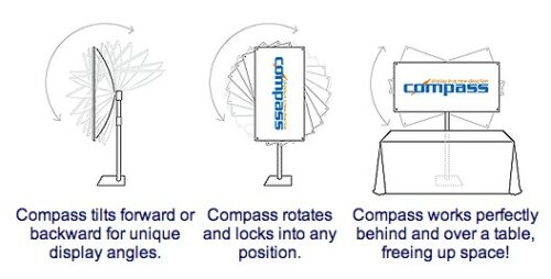 Compass Telescopic Rotating Banner Stand Kit 1