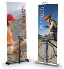 Banner Stands with LCD Screens & iPad Tablets