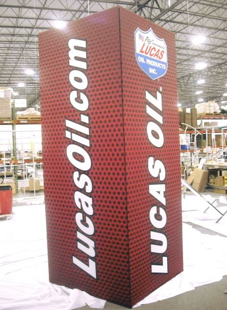 Lucas Oil Custom Expo Square Center Island Booth Tower