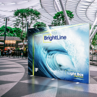 Angle view of Brightline 10' display