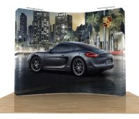 Star Fabric Curved Tension Fabric Pop Up Display