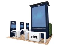 RE-9219 Island Rental Trade Show Exhibit w/ Video Tile Option
